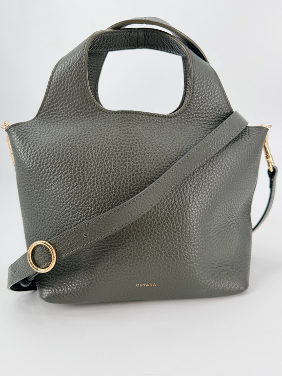 Cuyana Handbags - Cuyana Dark Olive Mini System Tote Bag + Crossbody Strap
